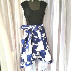 Short sleeve flora evening cocktail dress
